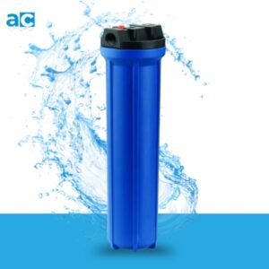 Portafiltro – Azul 20 pulgadas | Para cartuchos de 2.5" x 20" con botón de purga