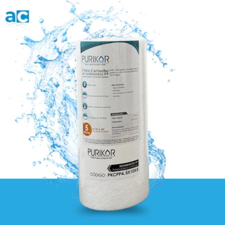 Cartucho de Sedimentos Big Blue 4.5" x 10" – 5 micras | Polipropileno Termofusionado